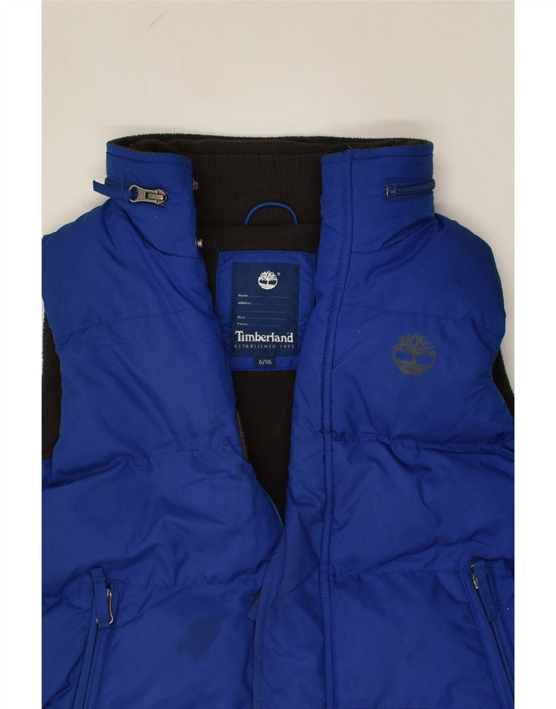 TIMBERLAND Boys Hooded Padded Gilet 5-6 Years Blue Polyester | Vintage Timberland | Thrift | Second-Hand Timberland | Used Clothing | Messina Hembry 