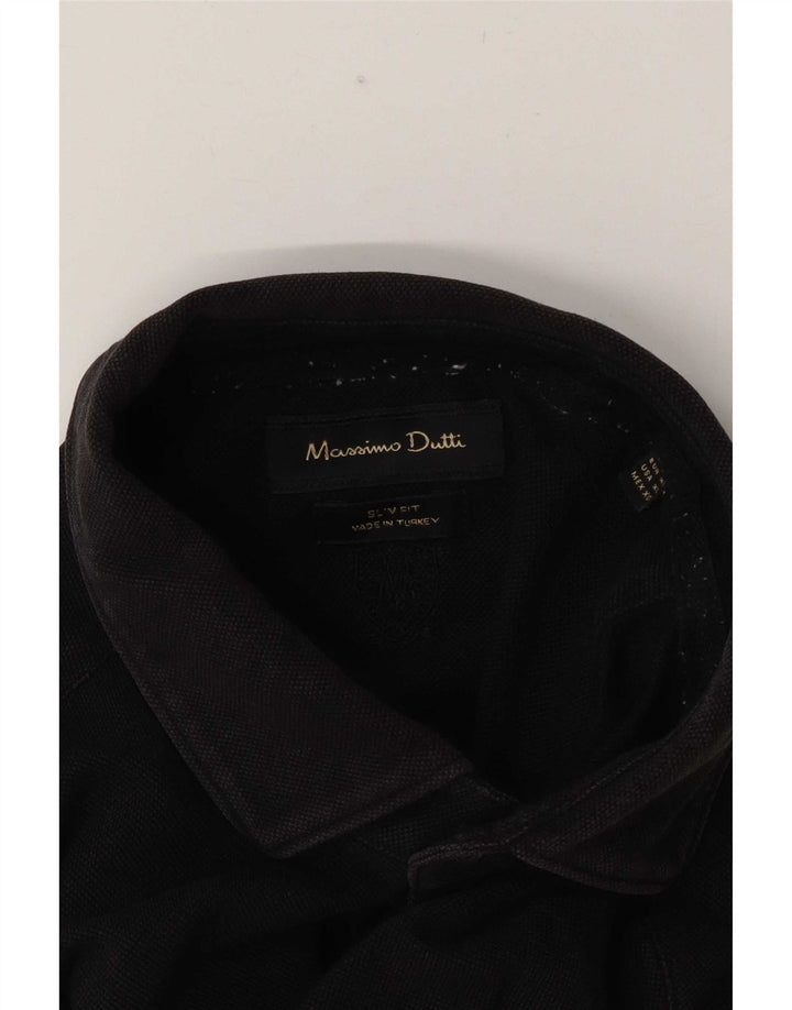 Massimo Dutti Mens Slim Fit Shirt XL Black