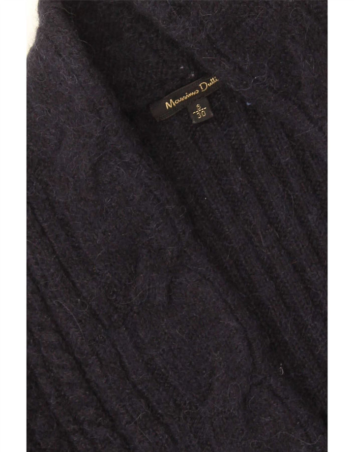 Massimo Dutti Womens Open Cardigan Sweater UK 10 Small Navy Blue