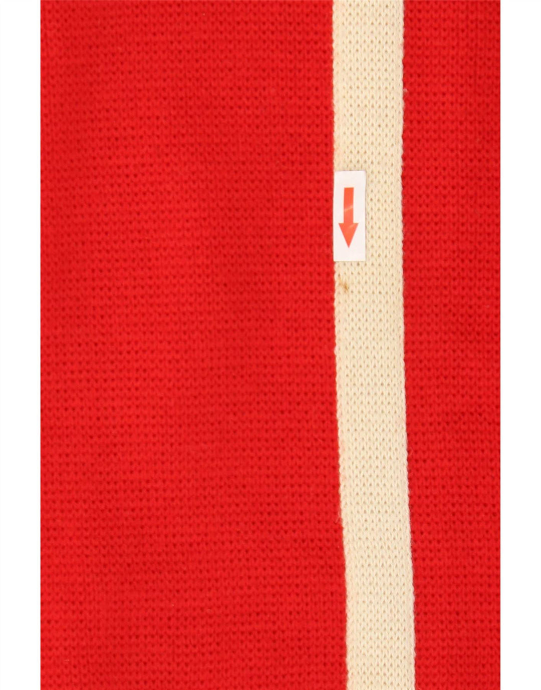 Life Line Mens Crew Neck Jumper Sweater Medium Red Colourblock Wool