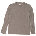 Levi's Mens Standard Fit Top Long Sleeve Small Grey Flecked Cotton
