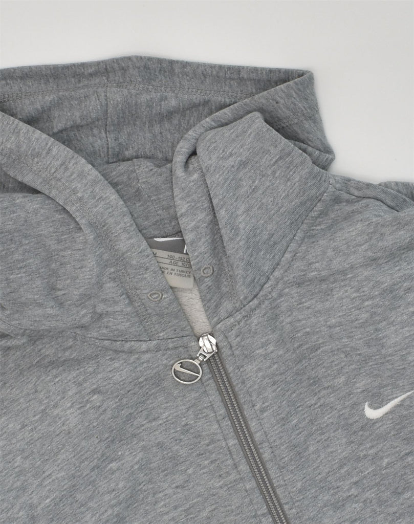 NIKE Boys Zip Hoodie Sweater 10-11 Years Medium Grey Cotton | Vintage Nike | Thrift | Second-Hand Nike | Used Clothing | Messina Hembry 