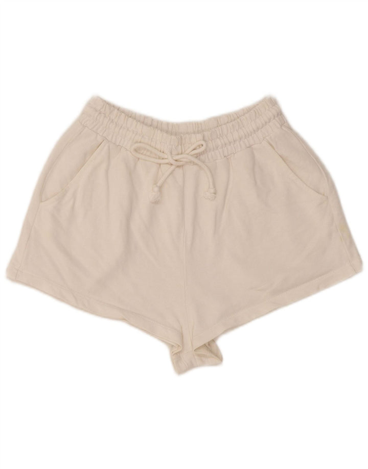Zara Womens Regular Hot Pants UK 8 Small White Cotton