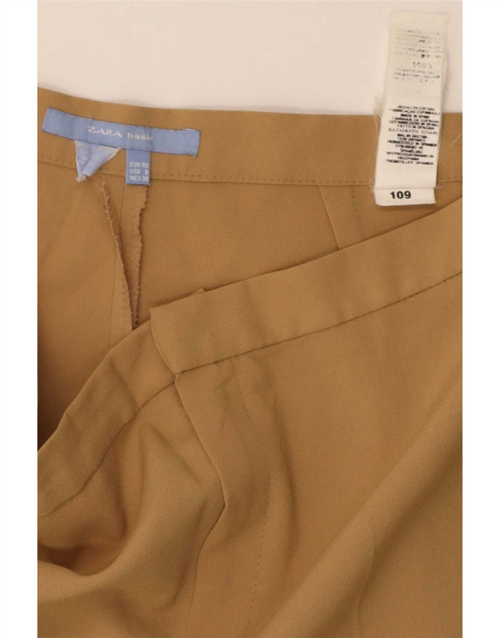 Zara Womens Straight Suit Trousers EU 40 Medium W30 L35 Beige Polyester