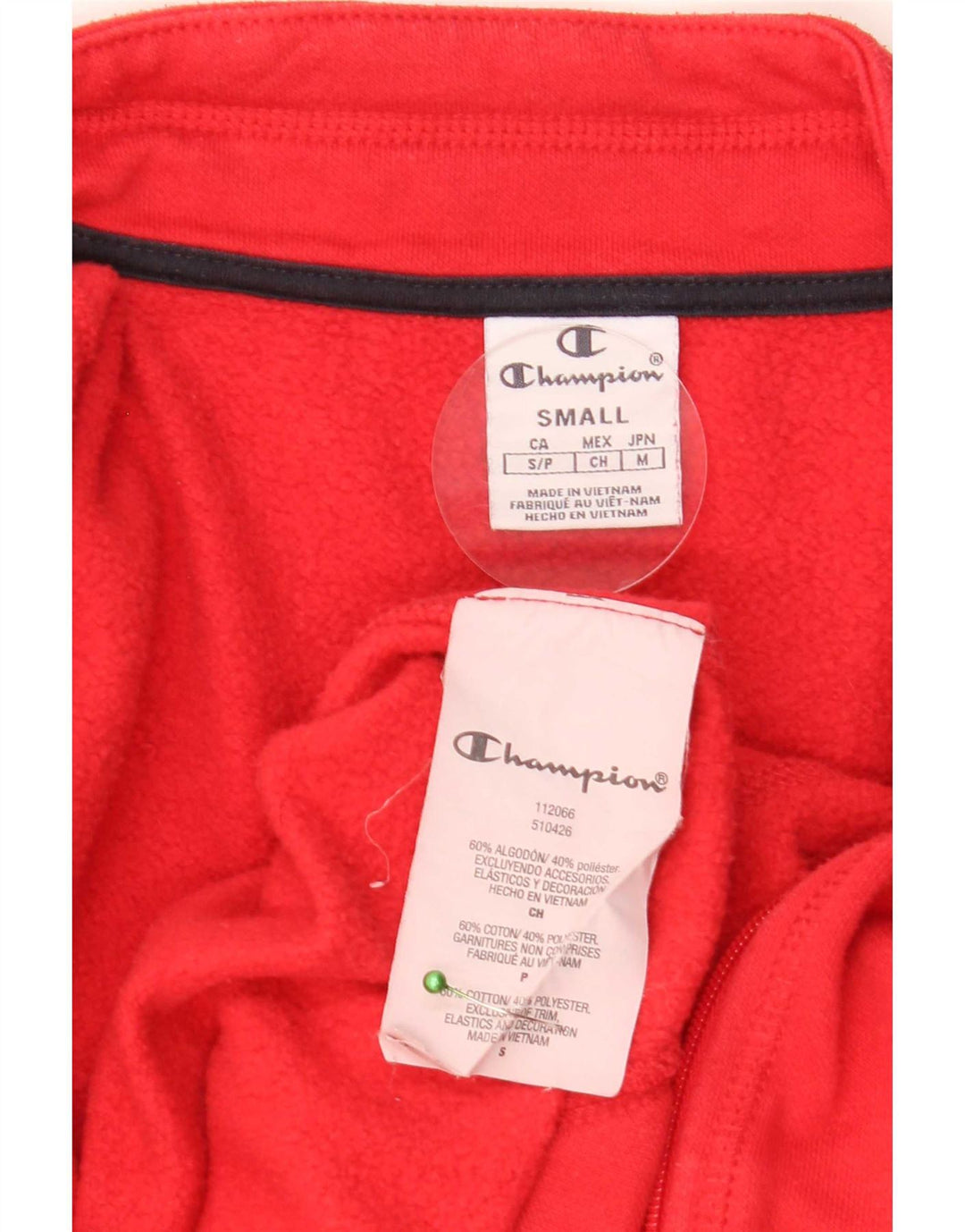 Champion Womens Tracksuit Top Jacket UK 10 Small Red Cotton