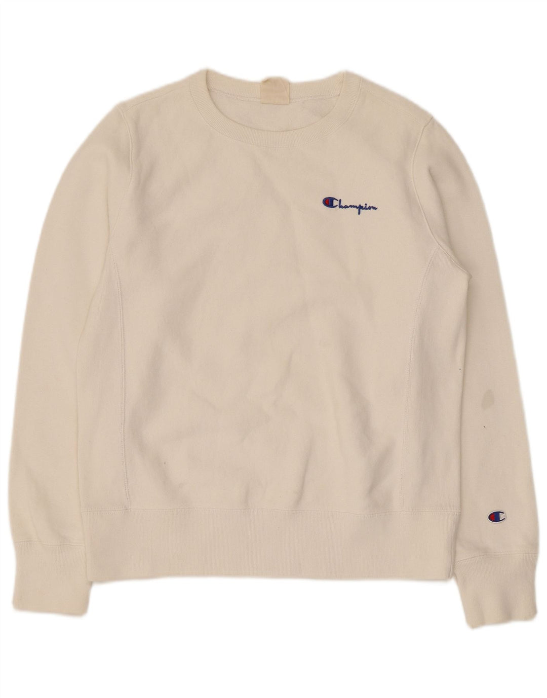 Champion Womens Sweatshirt Jumper UK 16 Large White Cotton