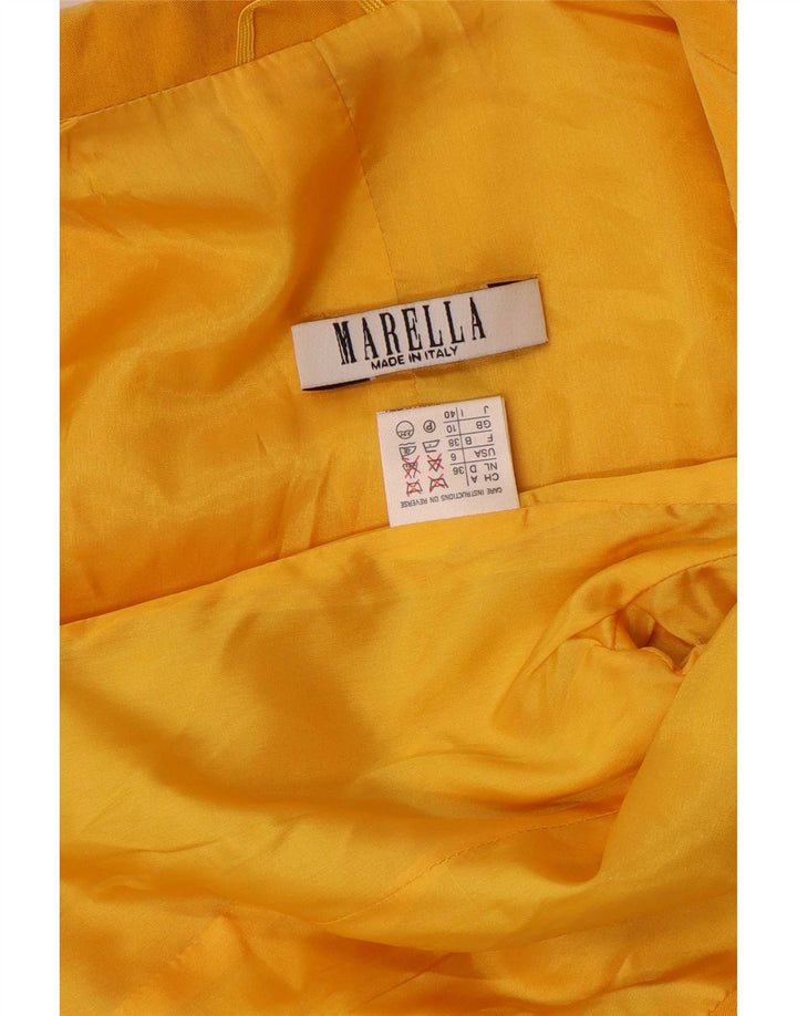 Marella Womens 3 Button Blazer Jacket UK 10 Small Yellow Viscose