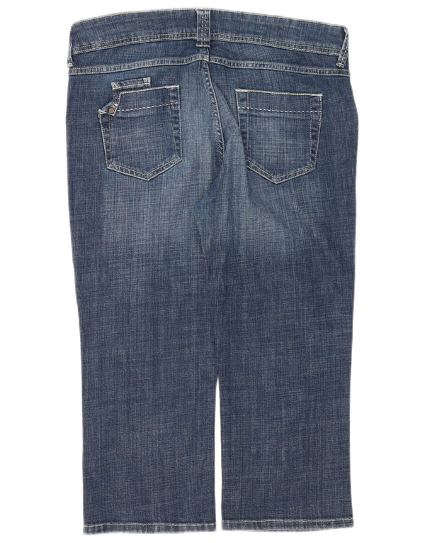 Marks & Spencer Womens Capri Jeans UK 16 Large W34 L21 Navy Blue Cotton
