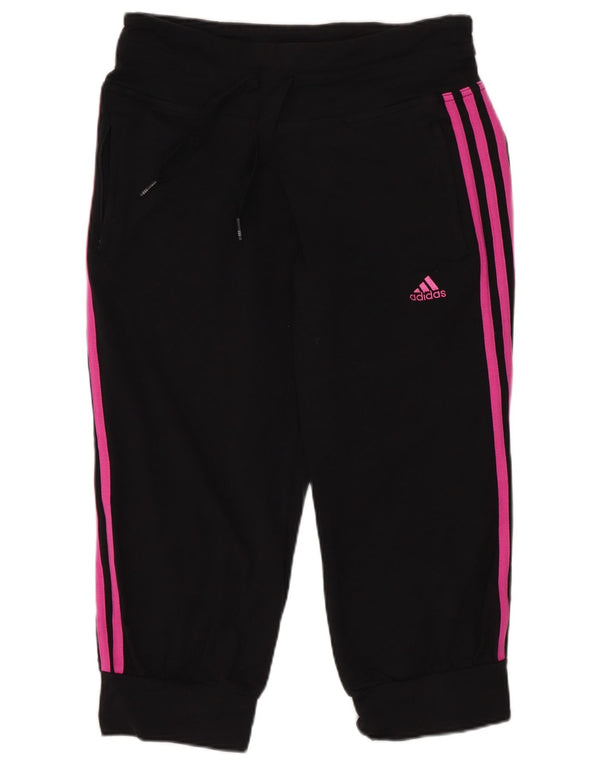 Adidas Womens Bermuda Sport Shorts UK 8 Small Black Cotton Sports
