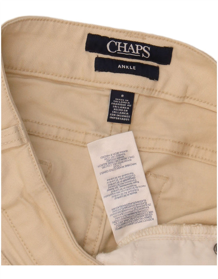 CHAPS Womens Slim Casual Trousers US 8 Medium W30 L27 Beige Cotton