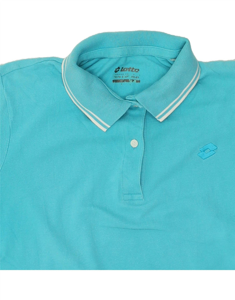 LOTTO Womens Polo Shirt UK 16 Large Turquoise Cotton | Vintage Lotto | Thrift | Second-Hand Lotto | Used Clothing | Messina Hembry 