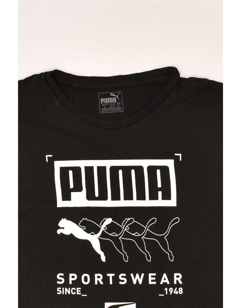 PUMA Mens Graphic T-Shirt Top XL Black Cotton | Vintage Puma | Thrift | Second-Hand Puma | Used Clothing | Messina Hembry 