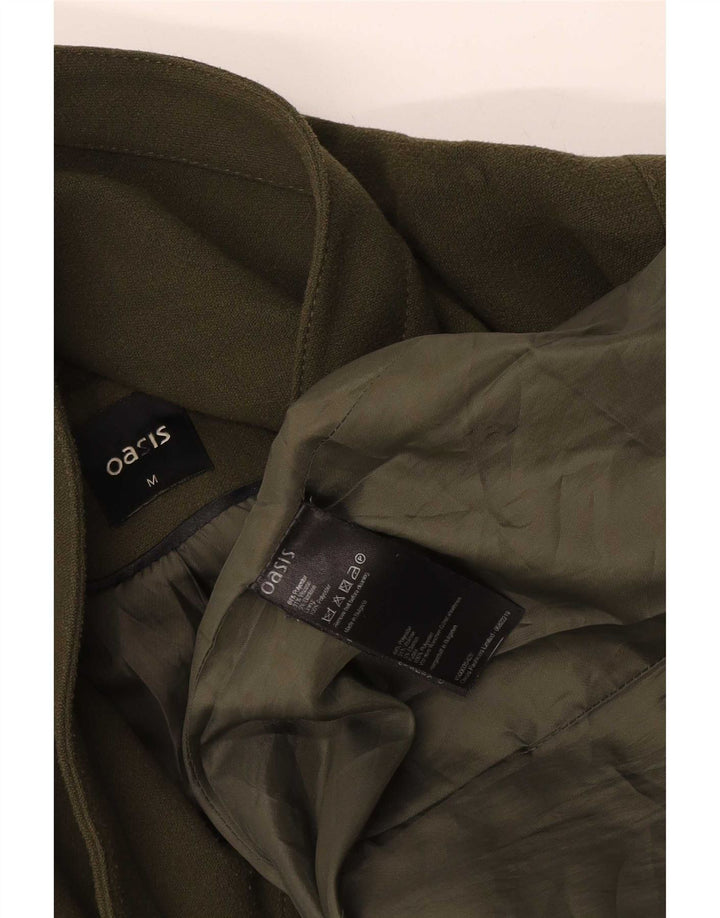 Oasis Womens Overcoat UK 14 Medium Khaki Polyester