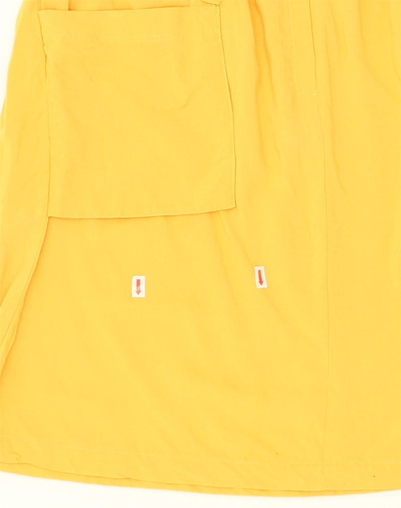 VINTAGE Womens A-Line Skirt W28 Medium Yellow Cotton | Vintage Vintage | Thrift | Second-Hand Vintage | Used Clothing | Messina Hembry 