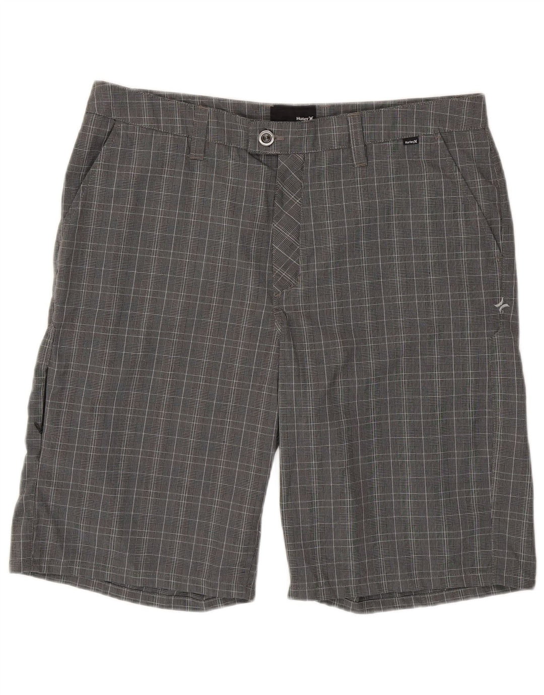 Hurley Mens Chino Shorts W36 Large Grey Houndstooth Polyester