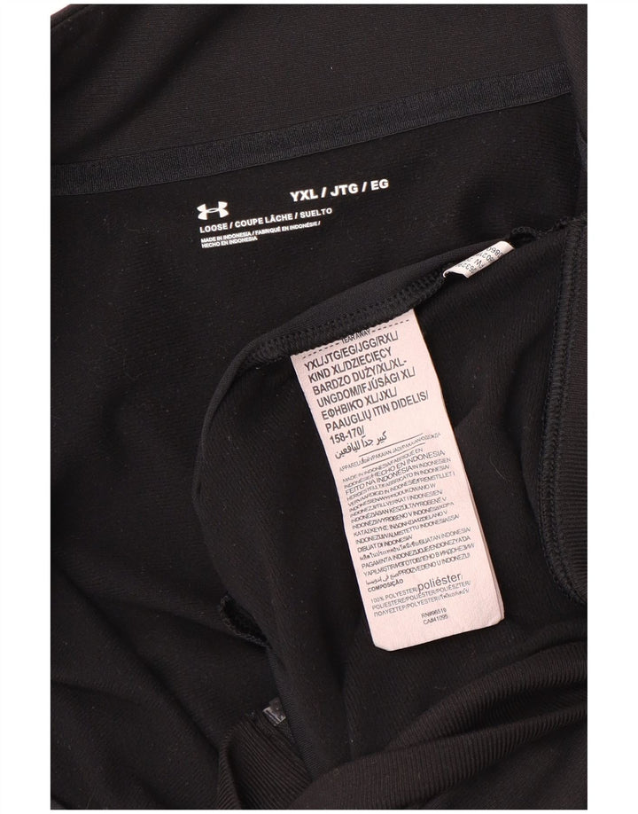 Under Armour Boys Tracksuit Top Jacket 13-14 Years XL Black Polyester