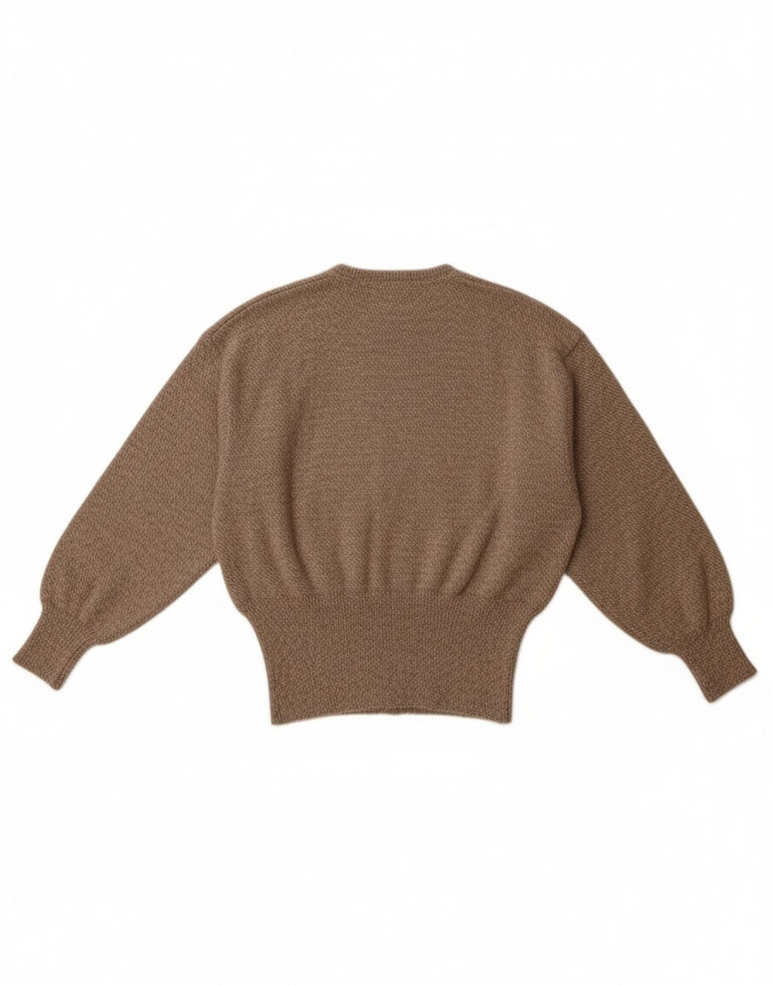 Vintage Womens Crew Neck Jumper Sweater UK 14 Medium Brown Wool