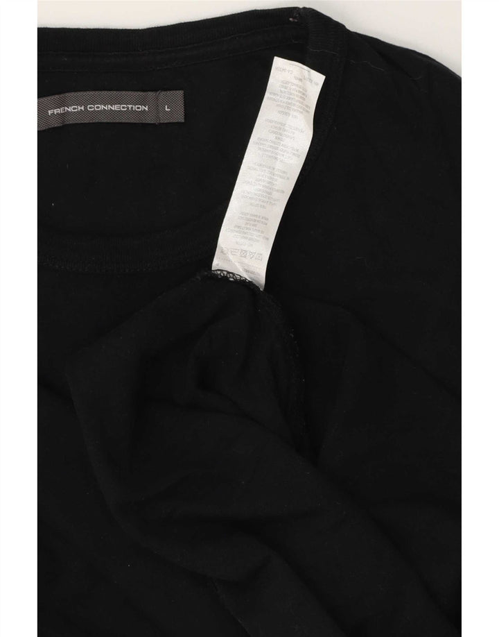 French Connection Mens T-Shirt Top Large Black Cotton