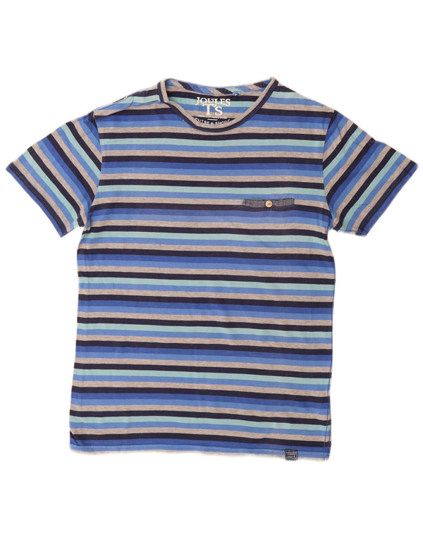 Joules Mens T-Shirt Top Small Blue Striped Cotton