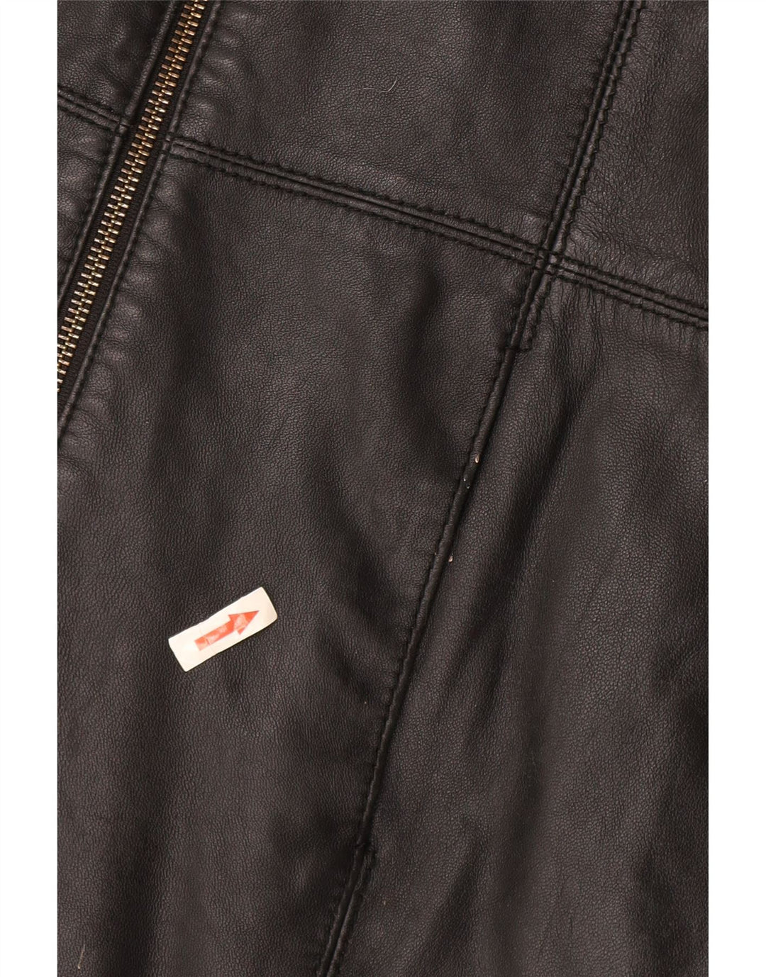 Tommy Hilfiger Womens Leather Coat UK 16 Large Black Leather