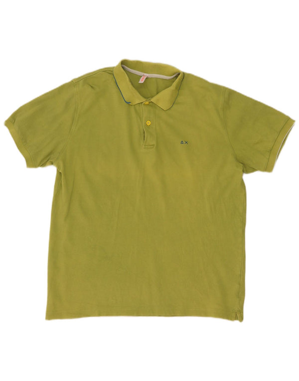 Sun68 Mens Polo Shirt Large Green Cotton