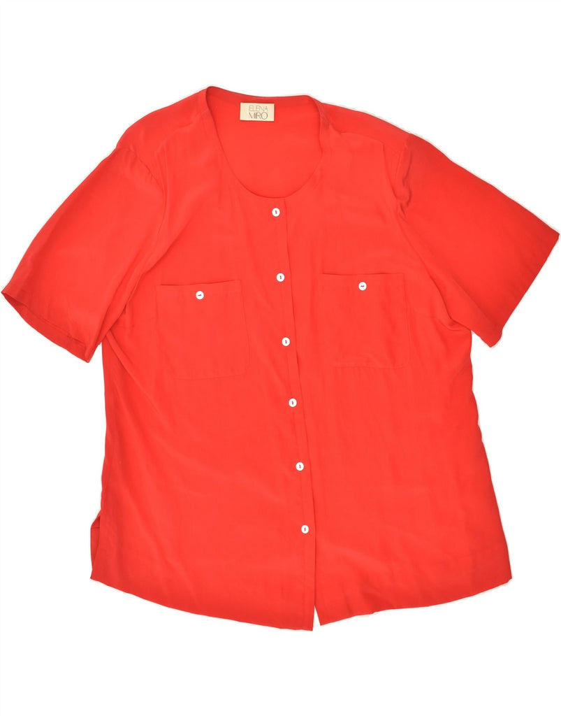 ELENA MIRO Womens Short Sleeve Shirt Blouse UK 16 Large Red | Vintage ELENA MIRO | Thrift | Second-Hand ELENA MIRO | Used Clothing | Messina Hembry 