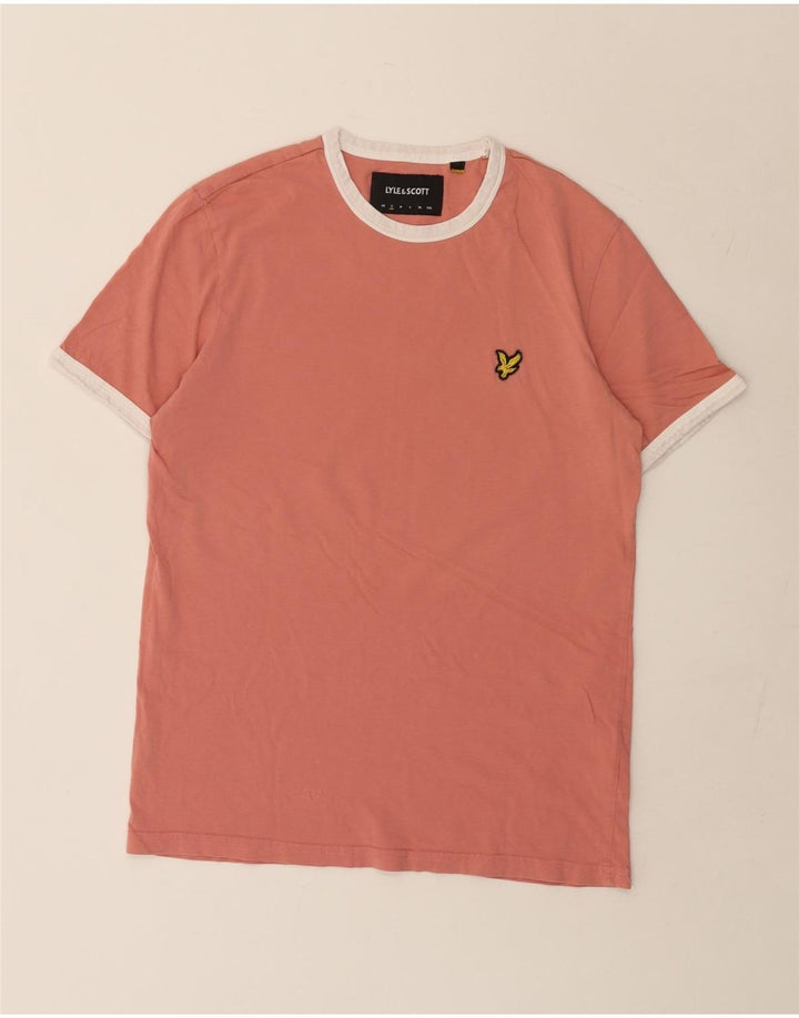 Lyle & Scott Mens T-Shirt Top Small Pink Cotton
