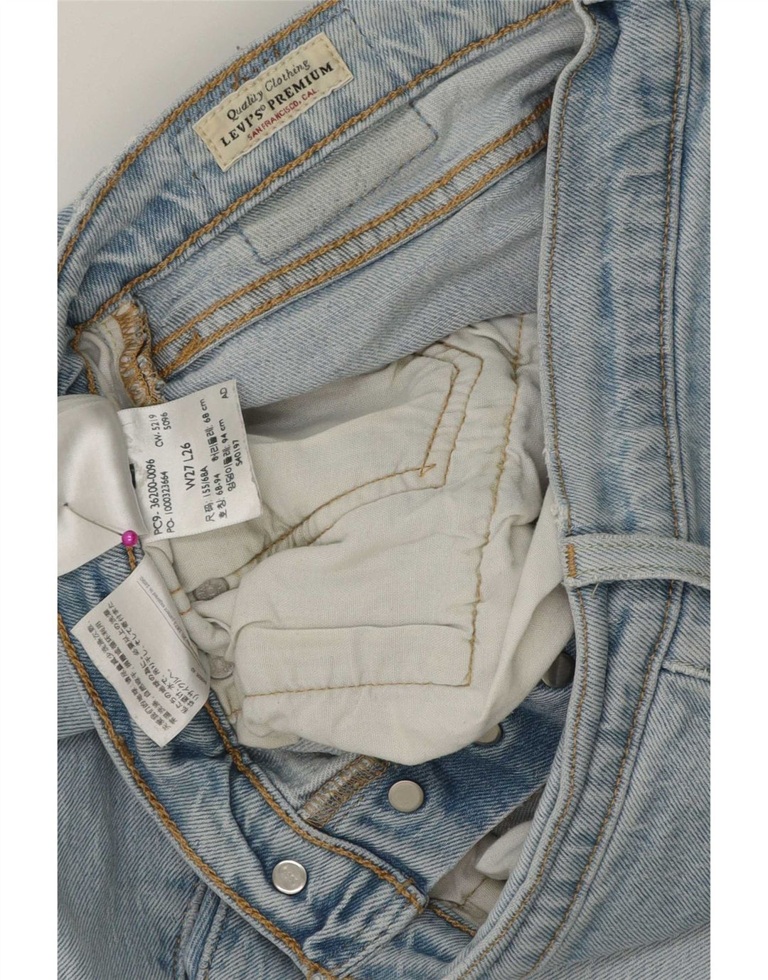 Levi's Womens Straight Jeans W27 L26 Blue Cotton