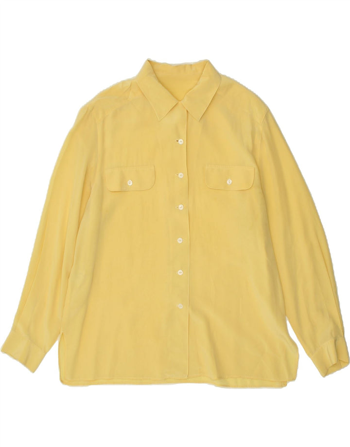 VINTAGE Womens Shirt UK 14 Medium Yellow | Vintage Vintage | Thrift | Second-Hand Vintage | Used Clothing | Messina Hembry 