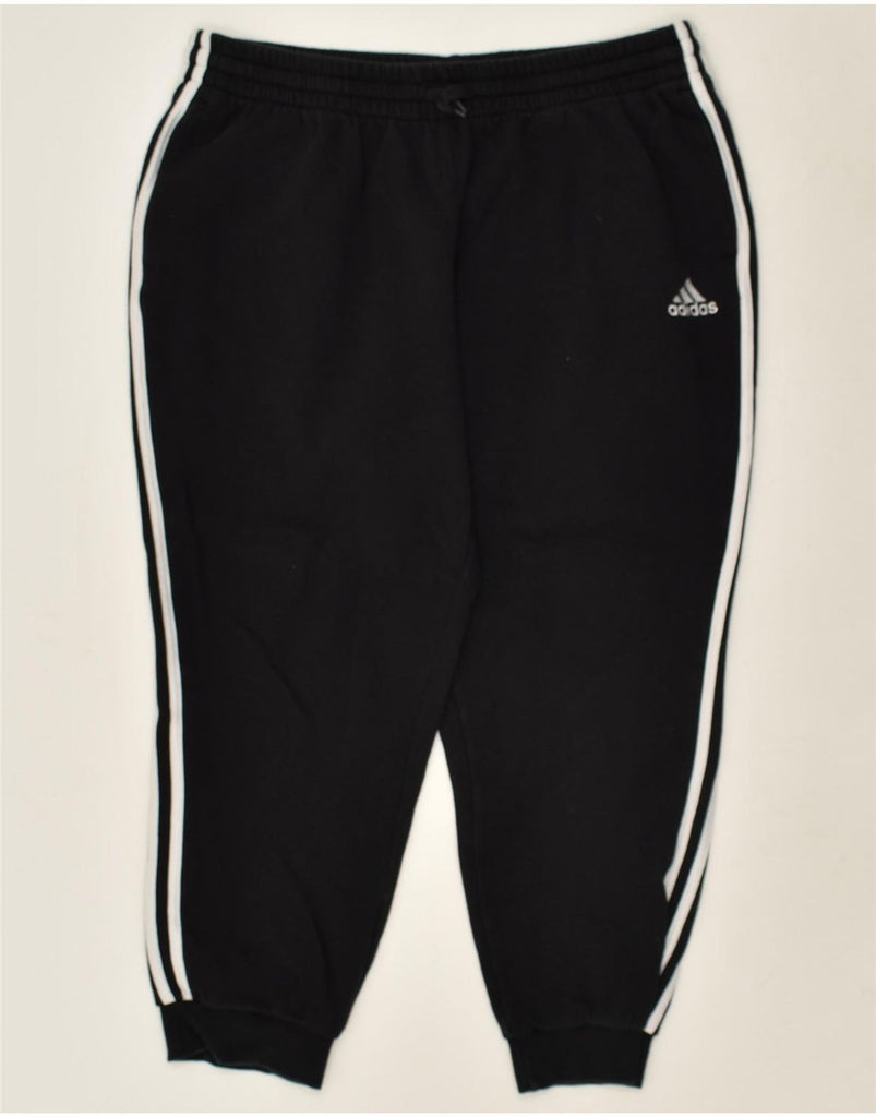 ADIDAS Womens Tracksuit Trousers Joggers UK 18 XL Black Cotton | Vintage Adidas | Thrift | Second-Hand Adidas | Used Clothing | Messina Hembry 