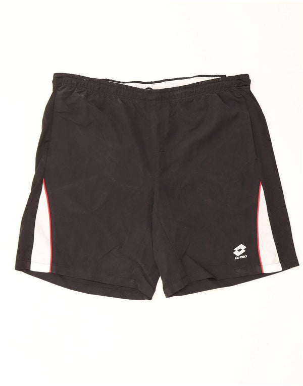 Lotto Mens Sport Shorts 2XL Black Colourblock Polyester