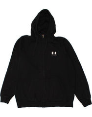 UNDER ARMOUR Mens loose Zip Hoodie Sweater XL Black Cotton