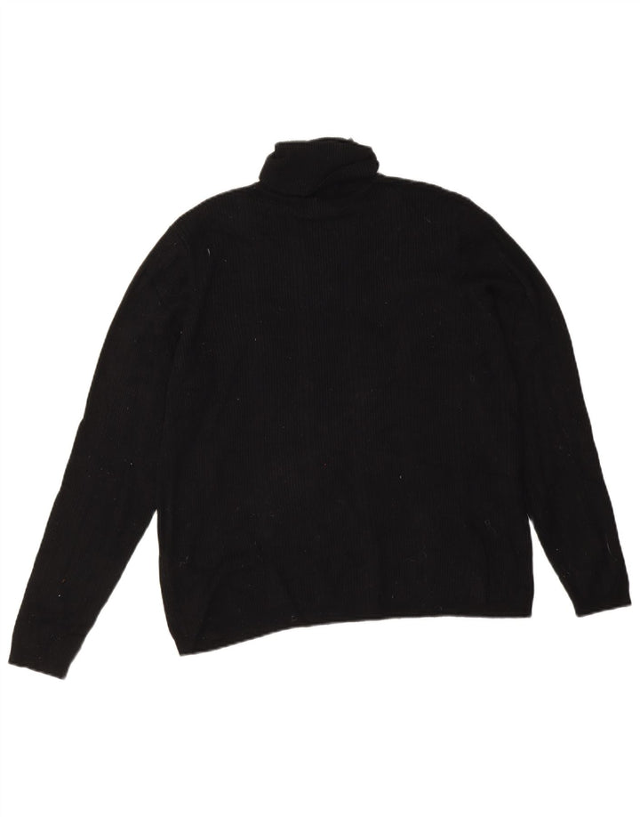 Marks & Spencer Womens Roll Neck Jumper Sweater UK 16 Large  Black Viscose