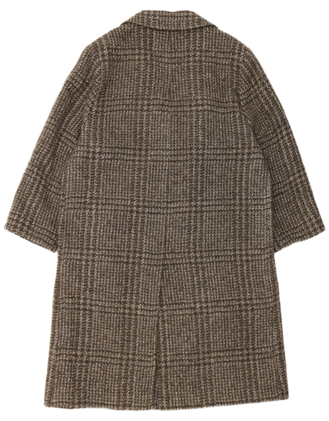 Marzotto Mens Principe Double Breasted Coat Large Grey Check Wool