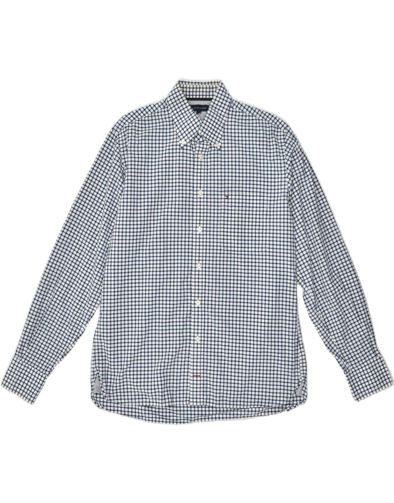 TOMMY HILFIGER Mens Shirt Medium Blue Check Cotton | Vintage Tommy Hilfiger | Thrift | Second-Hand Tommy Hilfiger | Used Clothing | Messina Hembry 