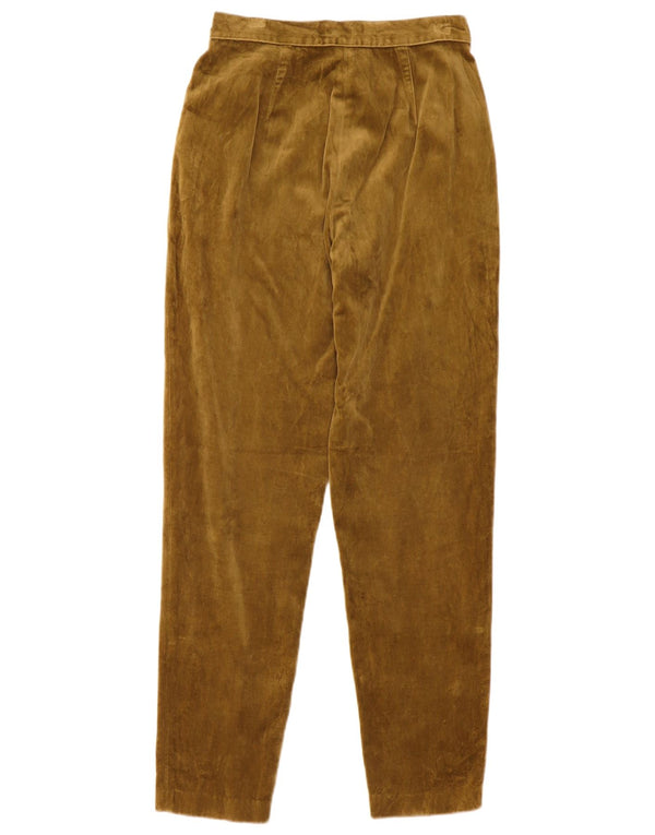 Benetton Womens High Waist Velvet Chino Trousers IT 42 Medium W25 L28 Khaki