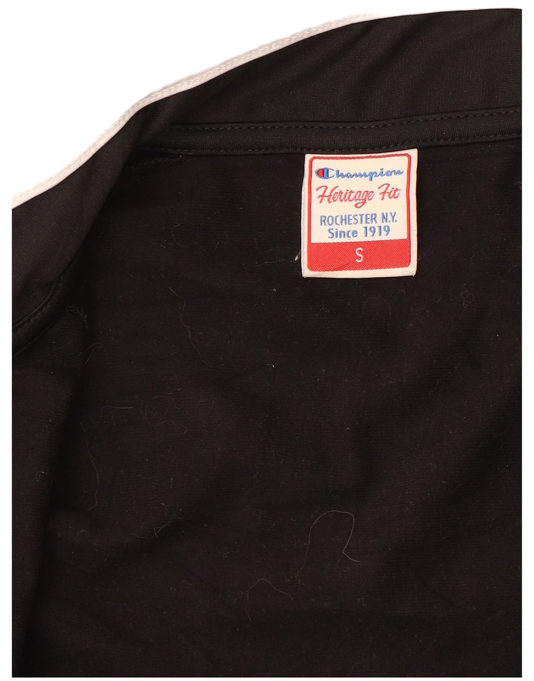 Champion Womens Heritage Fit Tracksuit Top Jacket UK 10 Small Black