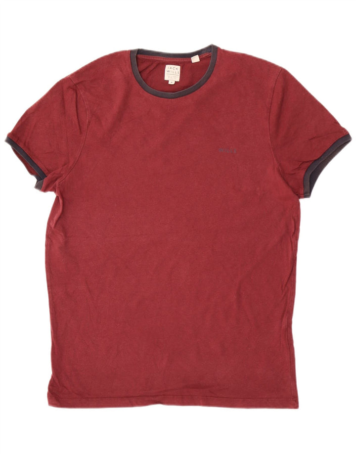Jack Wills Mens T-Shirt Top Medium Maroon Cotton