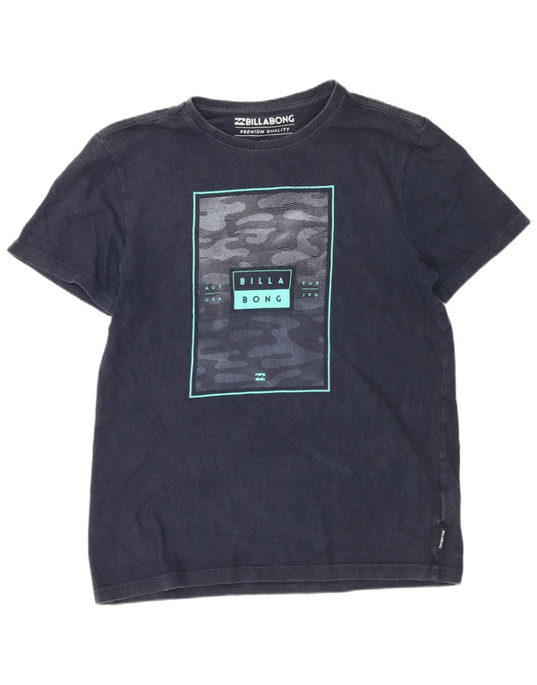 Billabong Boys Graphic T-Shirt Top 13-14 Years Navy Blue Cotton