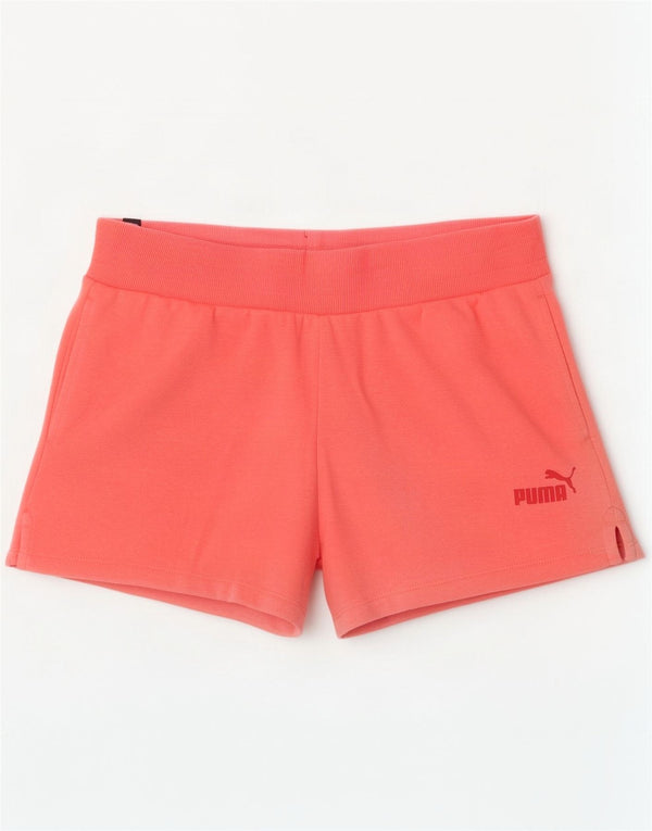 Puma Womens Sport Shorts UK 14 Medium Pink Cotton