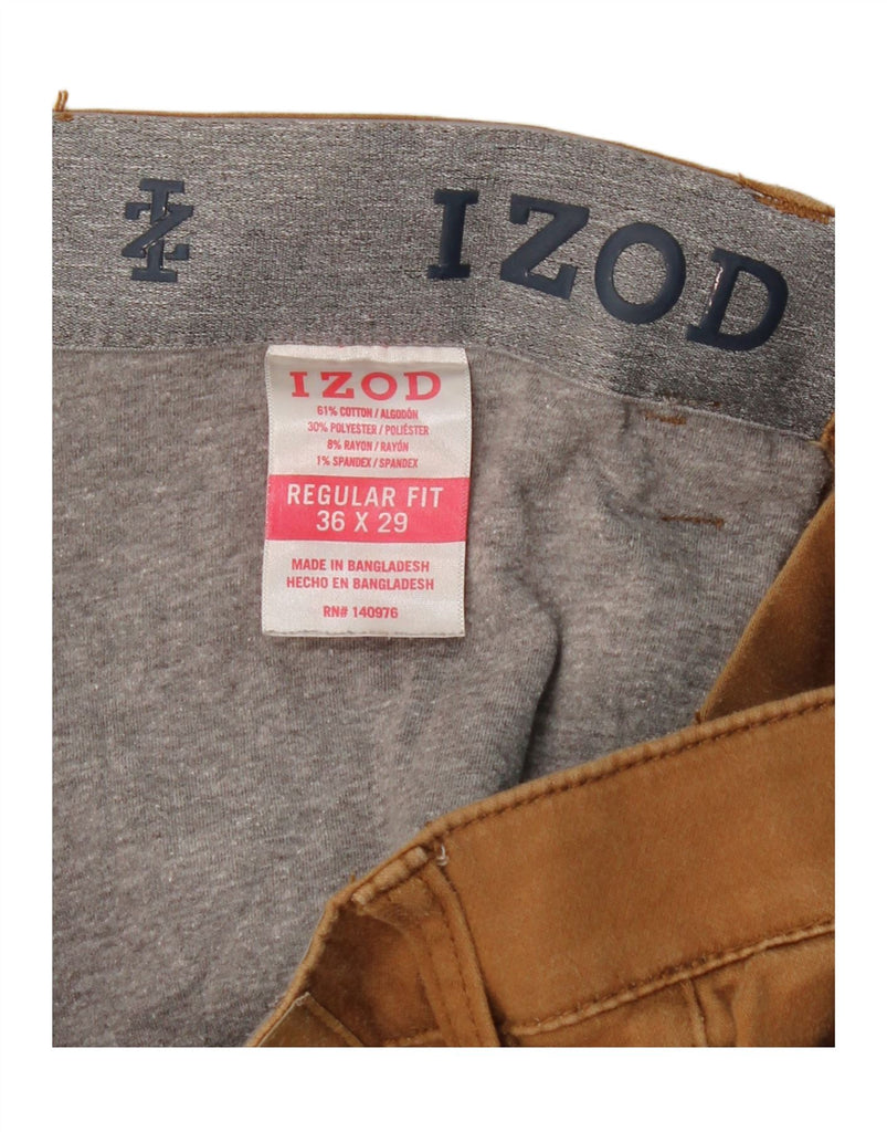 IZOD Mens Regular Fit Straight Casual Trousers W36 L29 Beige Cotton Vintage Izod and Second-Hand Izod from Messina Hembry 