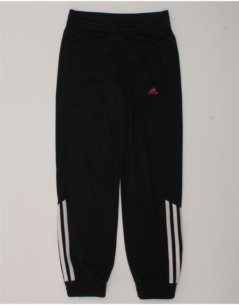 ADIDAS Girls Tracksuit Trousers Joggers 7-8 Years Black Polyester | Vintage Adidas | Thrift | Second-Hand Adidas | Used Clothing | Messina Hembry 