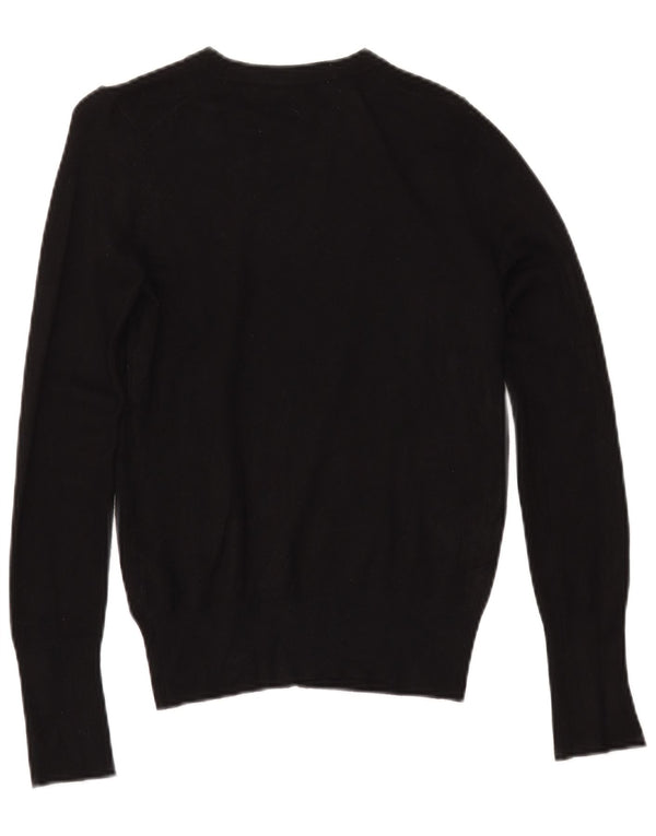 ZARA Womens Boat Neck Jumper Sweater UK 10 Small Black Viscose