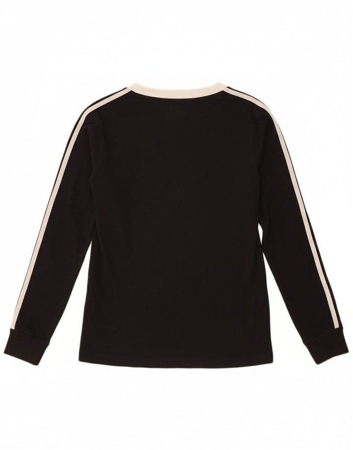 ADIDAS Womens Top Long Sleeve UK 8 Small  Black Cotton
