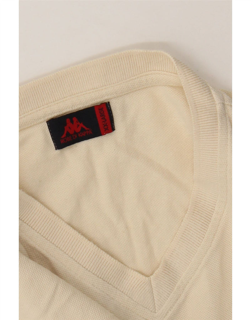 KAPPA Mens T-Shirt Top 3XL Beige Cotton Vintage Kappa and Second-Hand Kappa from Messina Hembry 