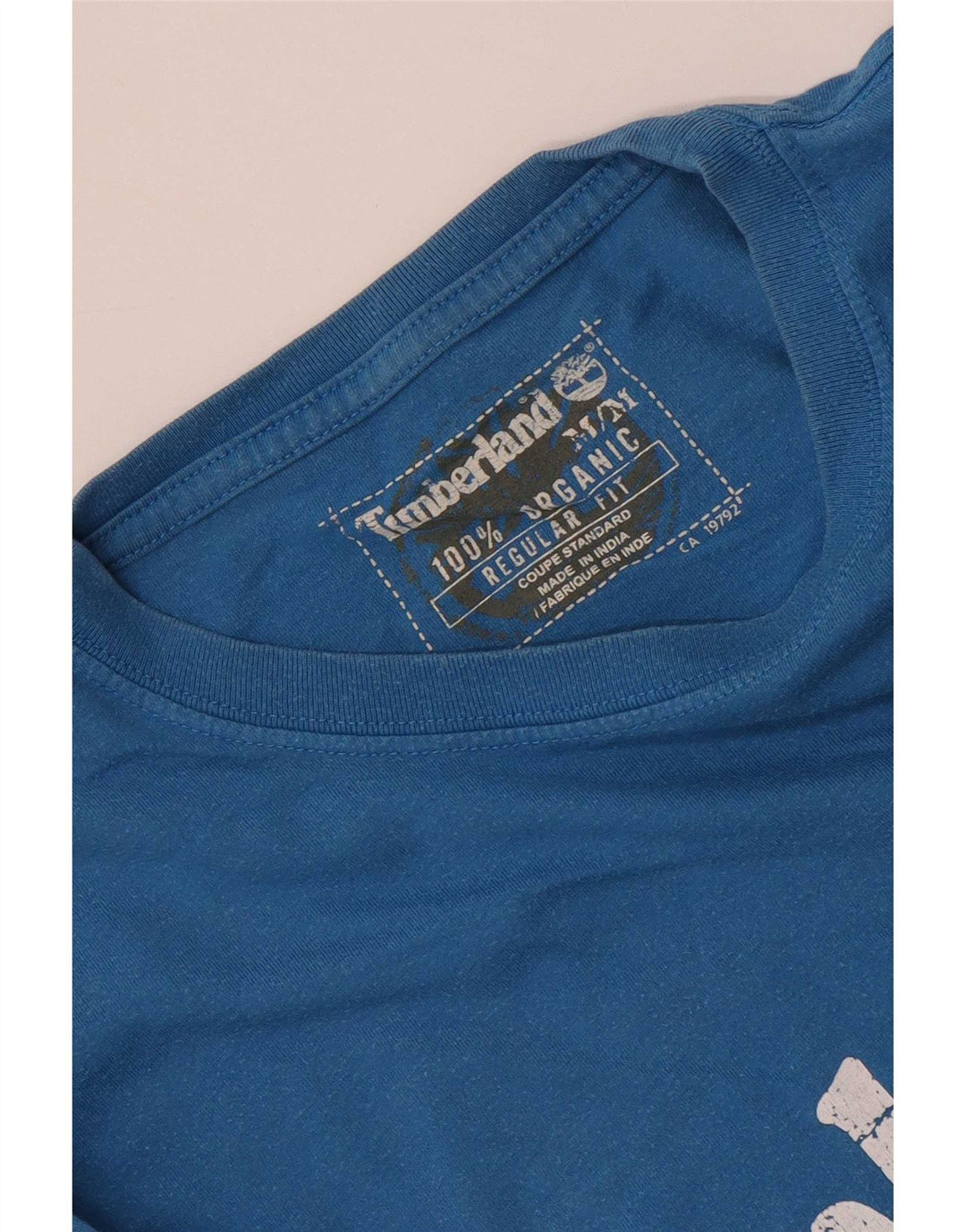 Timberland Mens Regular Fit Graphic T-Shirt Top Medium Blue Cotton