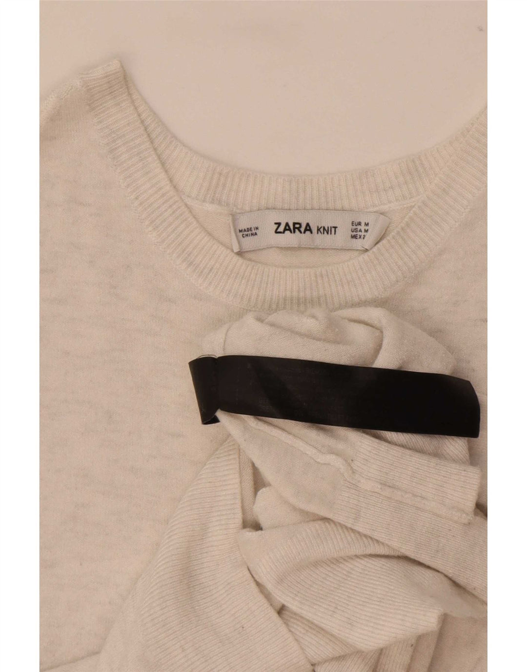 Zara Womens Vest Tank Top UK 12 Medium White Flecked