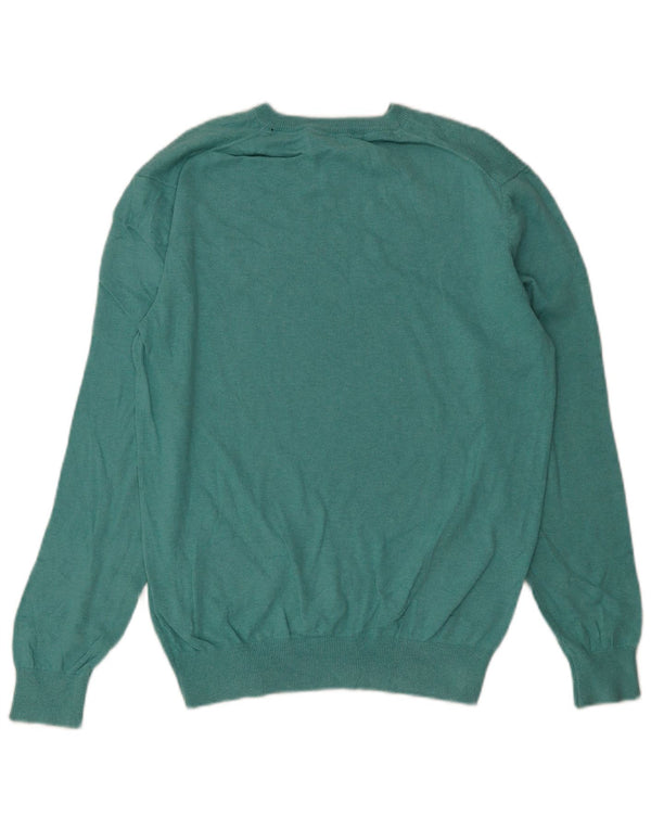 Crew Clothing Mens V-Neck Jumper Sweater Small Green Cotton