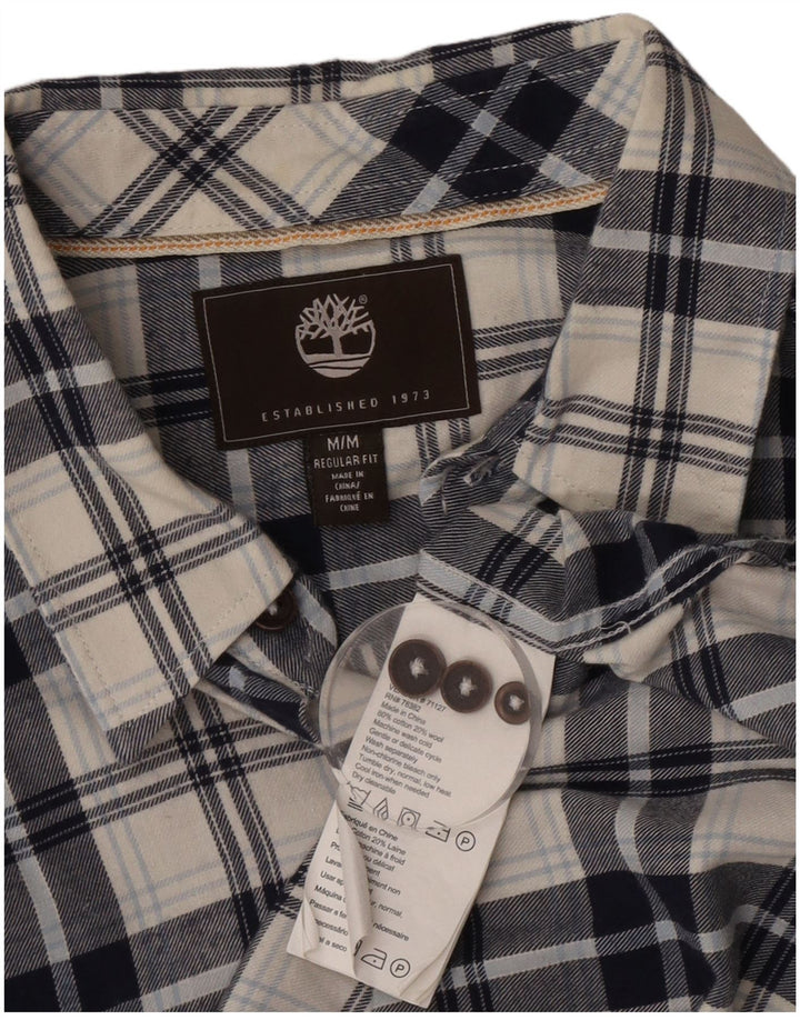Timberland Mens Regular Fit Flannel Shirt Medium Blue Check Cotton