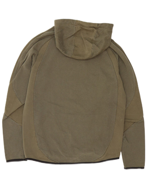 Puma Mens Hoodie Jumper Medium Khaki Spotted Cotton